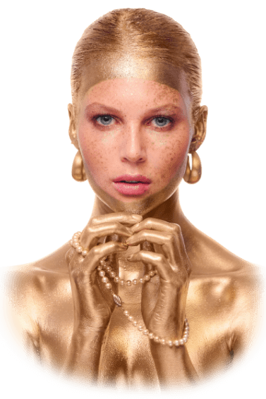 woman covered with gold paint